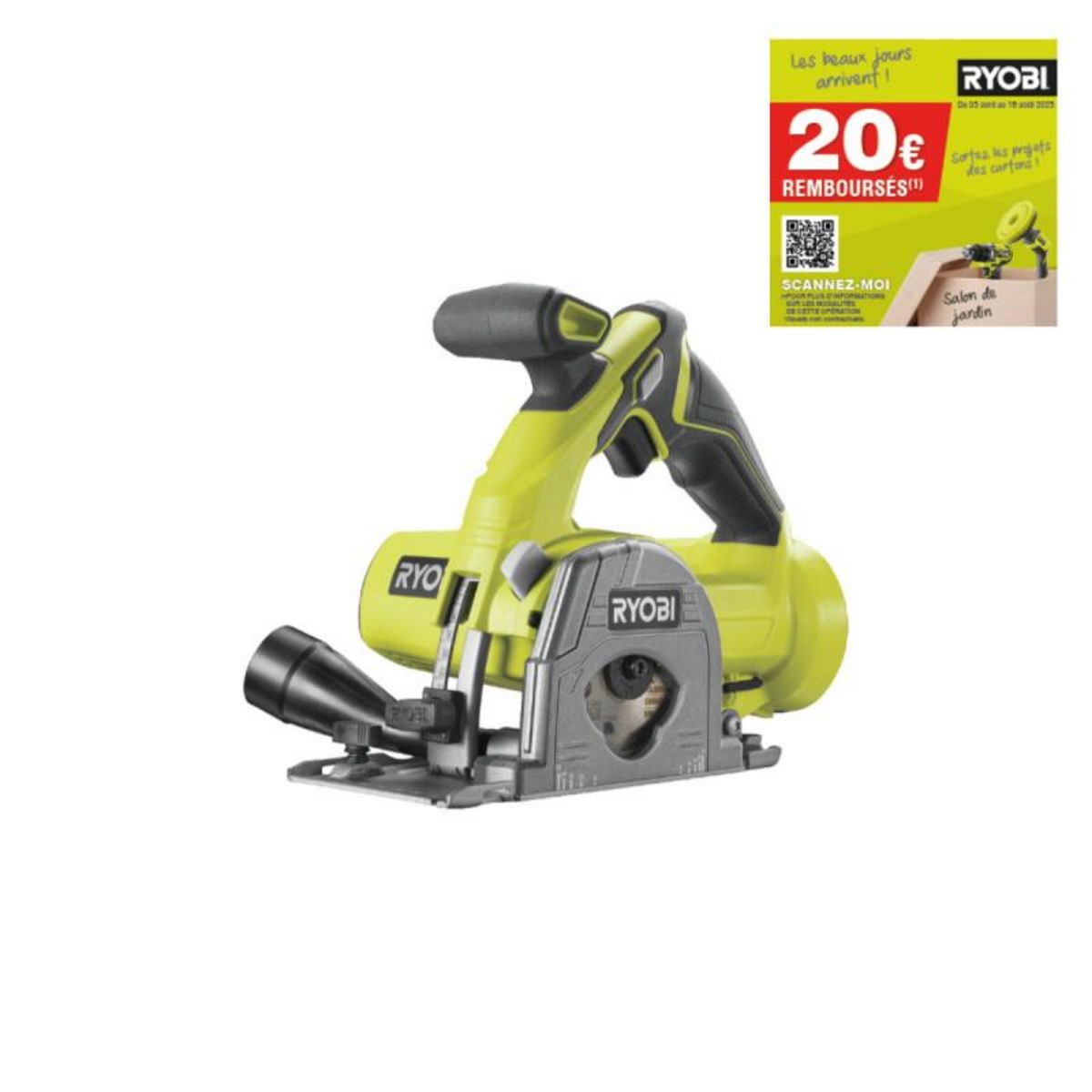 Ryobi Scie Multi matériaux RYOBI 18V One+ 85mm - 2 lames - Sans batterie ni chargeur - R18MMS-0