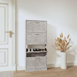 VIDAXL Armoire a chaussures Gris beton 59x17x150 cm Bois d'ingenierie