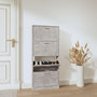 Voir la diapositive 1 : VIDAXL Armoire a chaussures Gris beton 59x17x150 cm Bois d'ingenierie