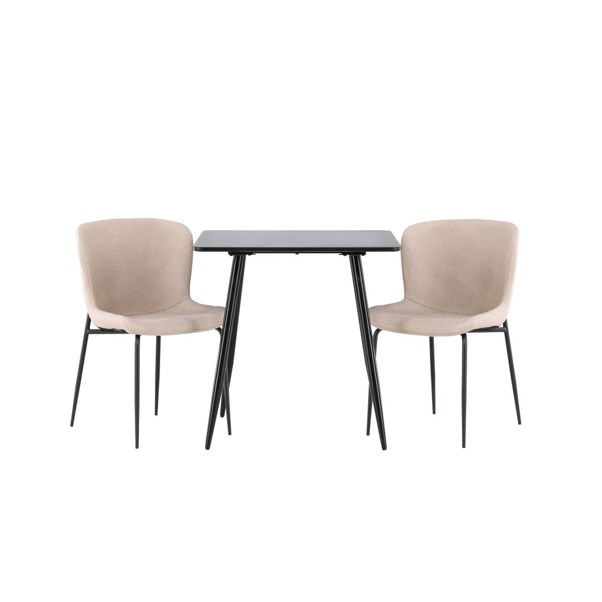 Voir la diapositive 3 : Paris Prix Ensemble table à manger & 2 chaises  polar & modesto  75cm noir & beige