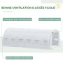 Voir la diapositive 5 : OUTSUNNY Serre de jardin tunnel 18 m² dim. 5,97L x 3,02l x 2H m - 12 fenêtres, porte zippée enroulable - châssis tubulaire acier galvanisé, bâche PE haute densité blanc