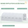 Voir la diapositive 5 : OUTSUNNY Serre de jardin tunnel 18 m² dim. 5,97L x 3,02l x 2H m - 12 fenêtres, porte zippée enroulable - châssis tubulaire acier galvanisé, bâche PE haute densité blanc