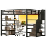MERAX Lit mezzanine. Coloris disponibles : Noir, Blanc