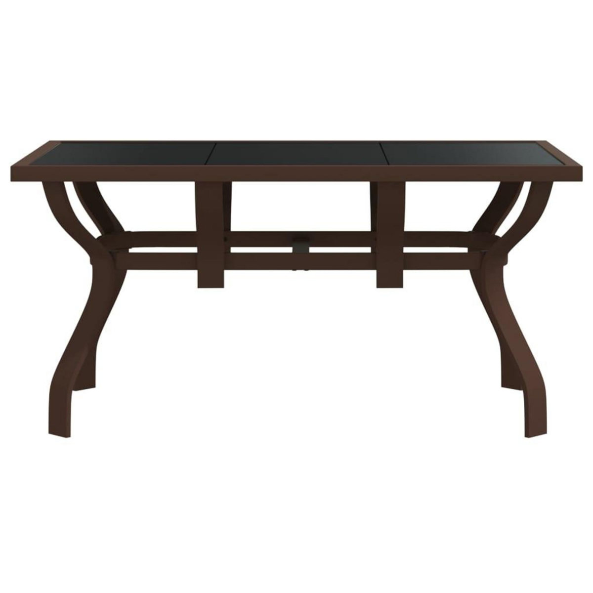 VIDAXL Table de jardin Marron et noir 140x70x70 cm Acier et verre