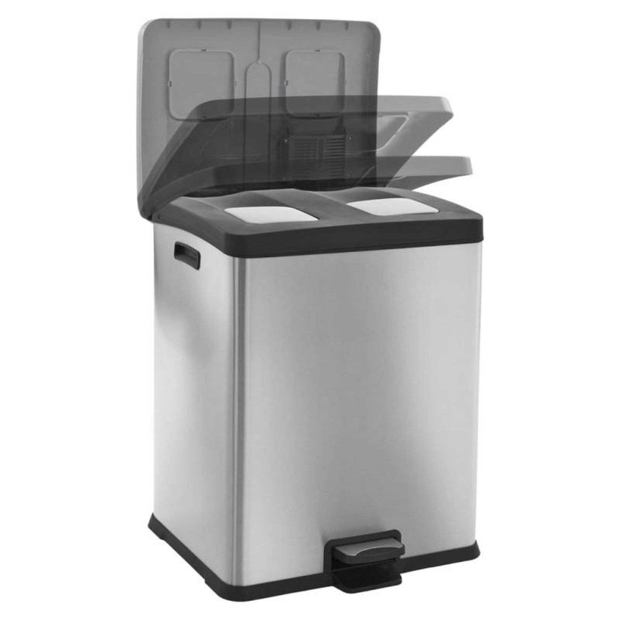Voir la diapositive 3 : EKO EKO Poubelle à pédale Rejoice 2x30 L Argenté mat