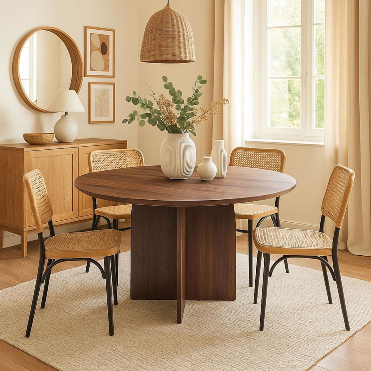 Paris Prix Table à Manger Design  Mindy  120cm Bois foncé