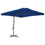 VIDAXL Parasol de jardin avec mat en acier bleu 250x250x230 cm