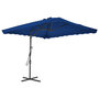 Voir la diapositive 1 : VIDAXL Parasol de jardin avec mat en acier bleu 250x250x230 cm
