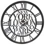  Horloge Murale Vintage  Ville  60cm Métal Noir