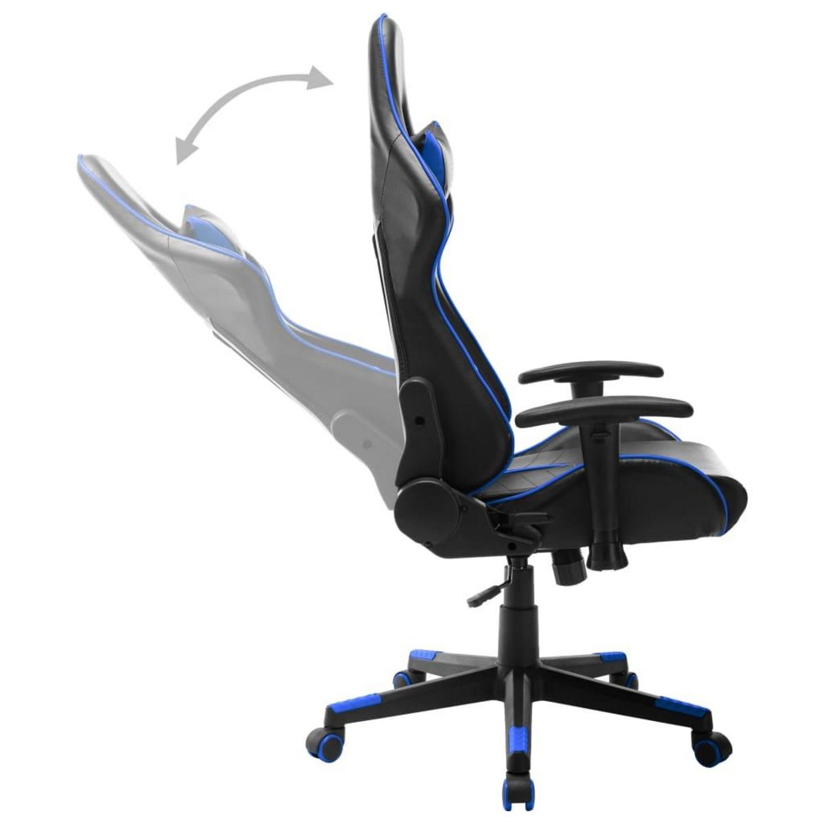 VIDAXL Chaise de jeu Noir et bleu Cuir artificiel
