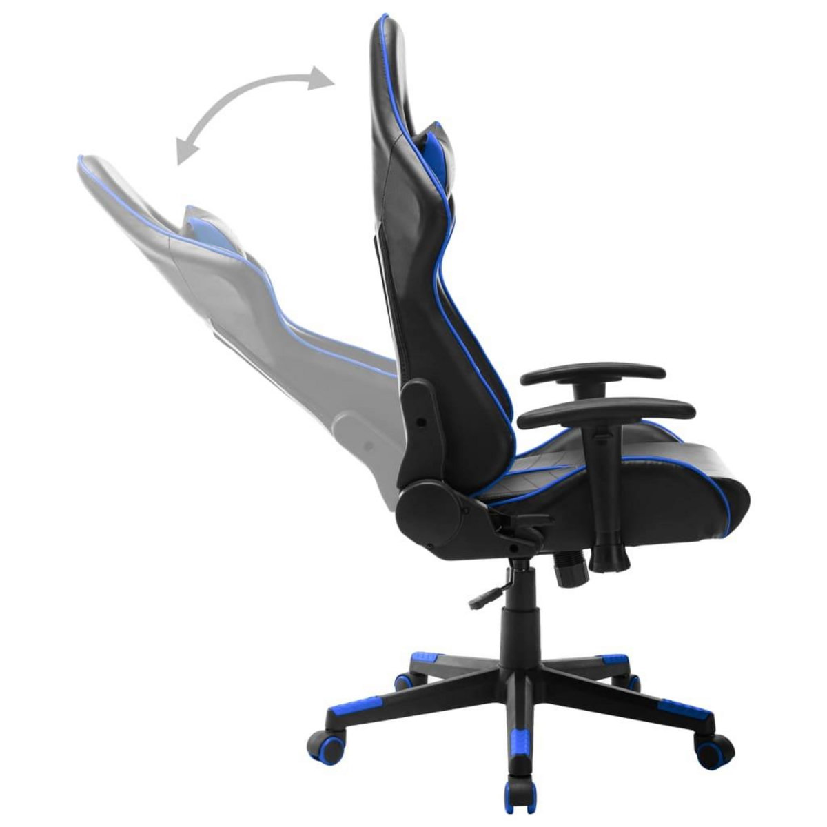 VIDAXL Chaise de jeu Noir et bleu Cuir artificiel