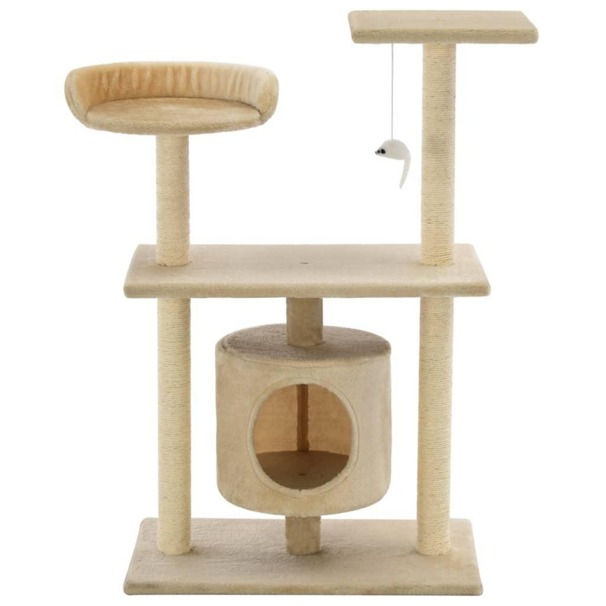 VIDAXL Arbre a chat avec griffoirs en sisal 95 cm Beige