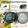 Voir la diapositive 6 : OUTSUNNY Dévidoir mural enrouleur automatique pivotant 180° tuyau 25+2m avec pistolet arrosage support mural intégré vert noir