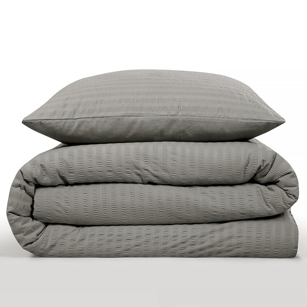 FUTURE HOME Parure de lit double en seersucker