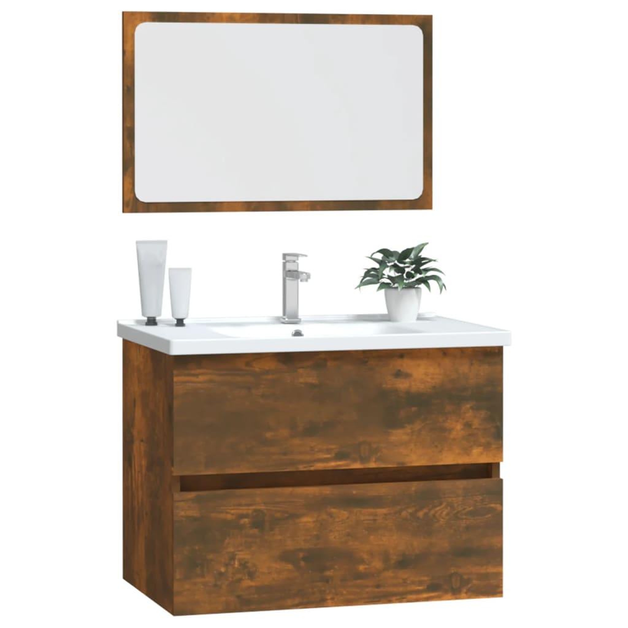 Voir la diapositive 4 : VIDAXL Ensemble de meubles de salle de bain 2 pcs Chene fume