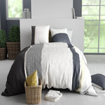 ATELIER DU COTON Parure housse de couette 100% 260x240cm coton 57fils stratus. Coloris disponibles : Multicolore
