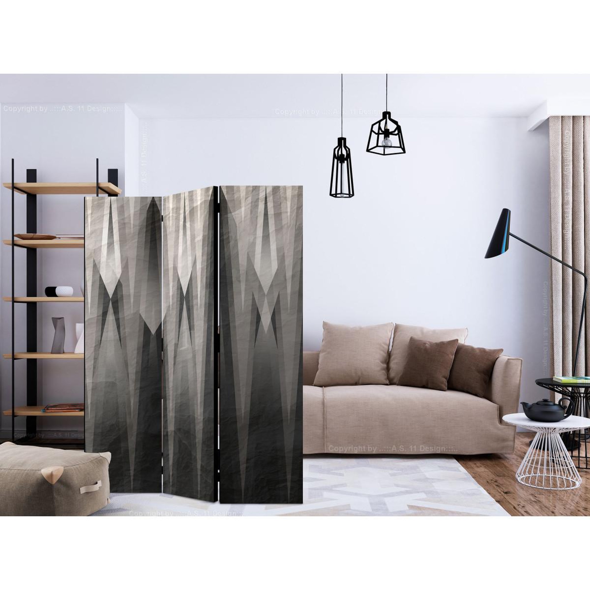 Voir la diapositive 2 : Paris Prix Paravent 3 volets  grey citadel  135x172cm