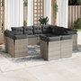 Voir la diapositive 1 : VIDAXL Salon de jardin 11 pcs avec coussins gris resine tressee