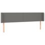 Voir la diapositive 2 : VIDAXL Tete de lit avec oreilles Gris fonce 203x16x78/88 cm Tissu