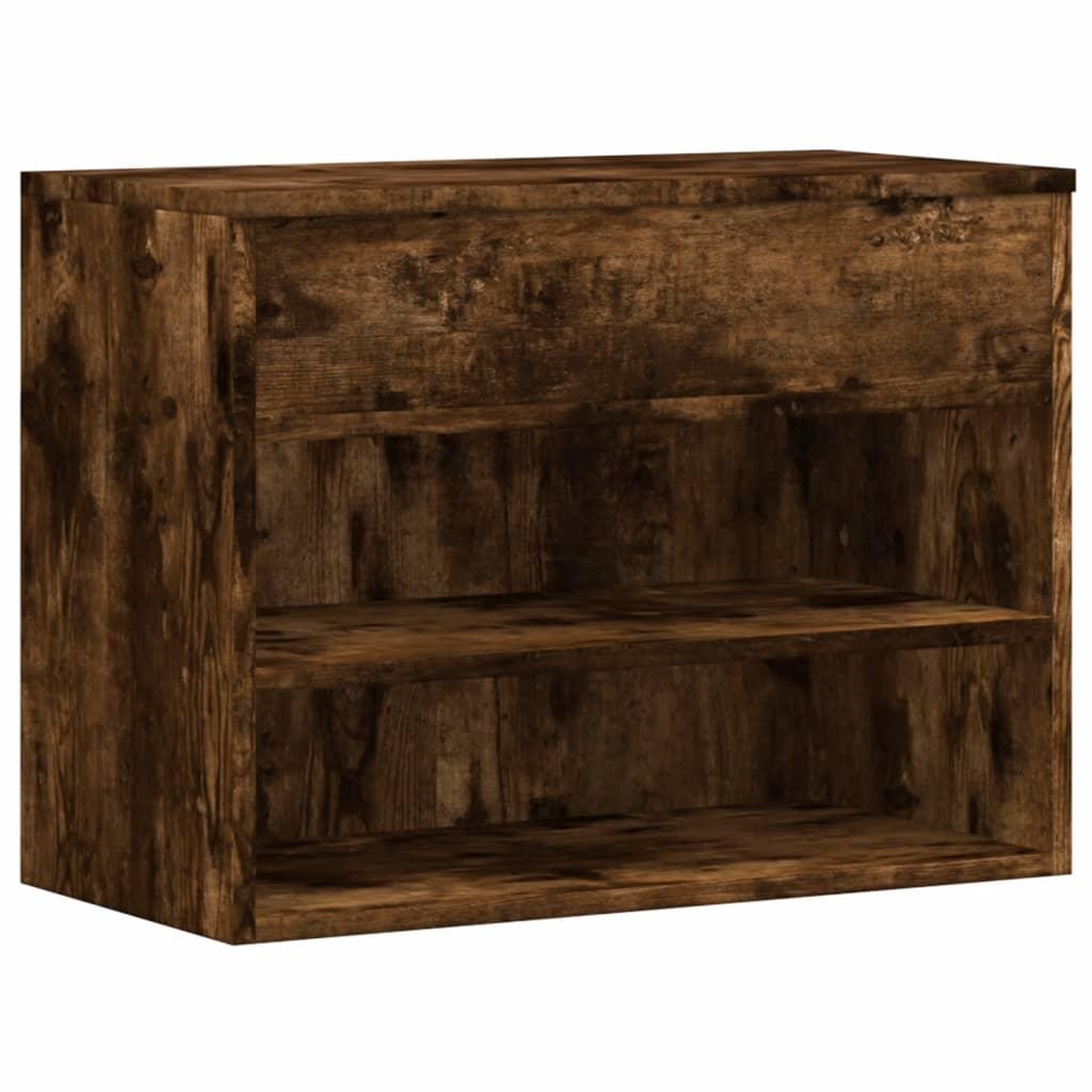 Voir la diapositive 2 : VIDAXL Banc a chaussures Chene fume 60x30x45 cm Bois d'ingenierie