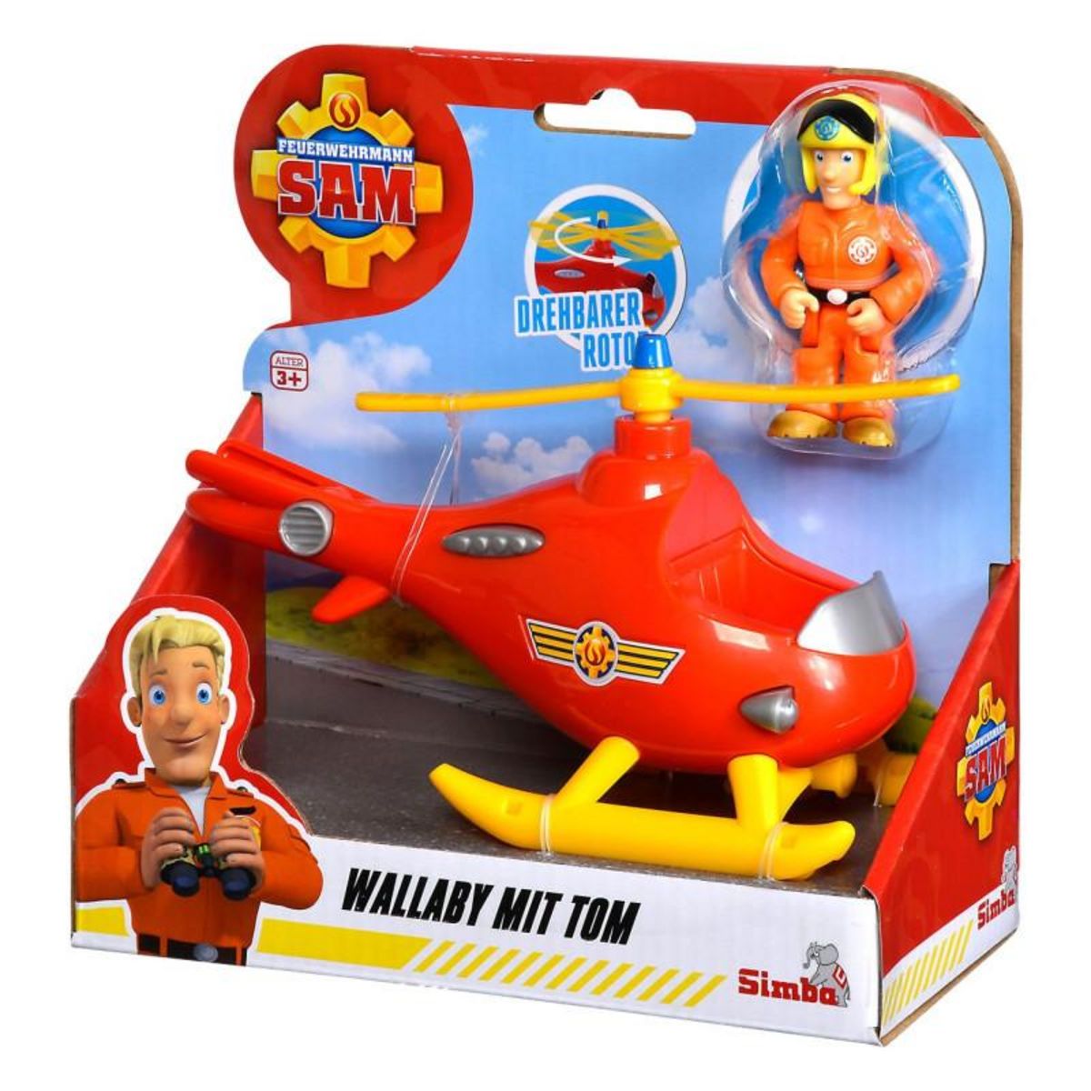 SIMBA Simba - Fireman Sam Wallaby Helicopter with Tom Thomas 109252507