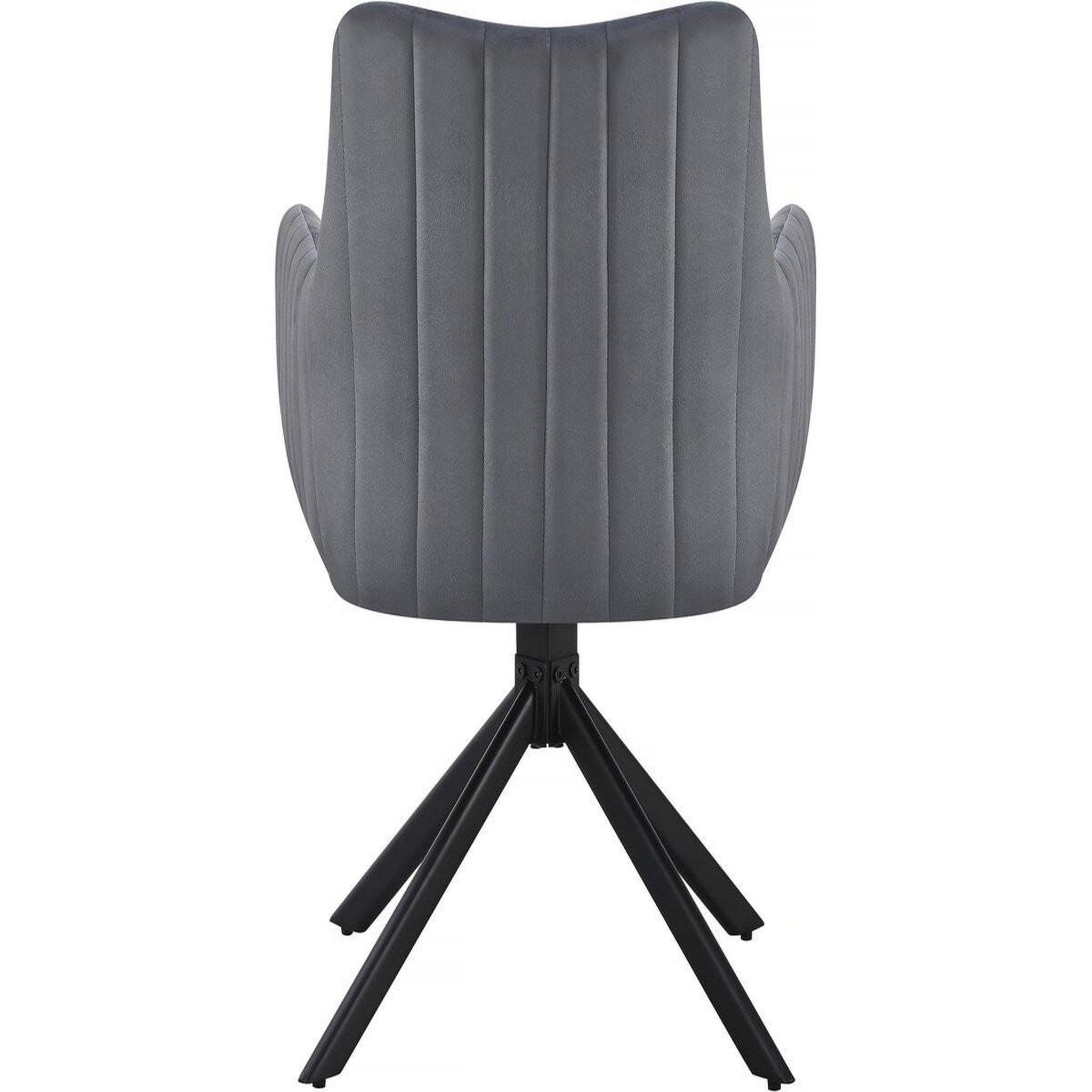 Voir la diapositive 6 : Habitat et Jardin Lot de 2 chaises en tissu  pharell  - 60 x 61 x 91 cm - gris