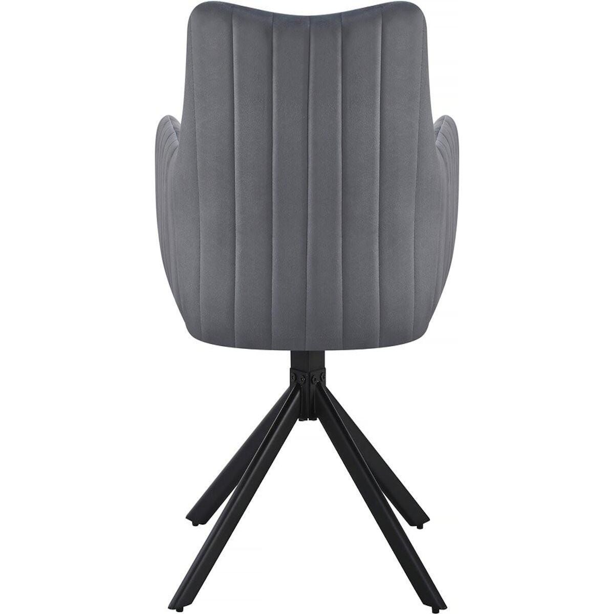 Habitat et Jardin Lot de 2 chaises en tissu  Pharell  - 60 x 61 x 91 cm - Gris