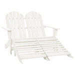VIDAXL Chaise de jardin Adirondack 2 places et repose-pied sapin blanc