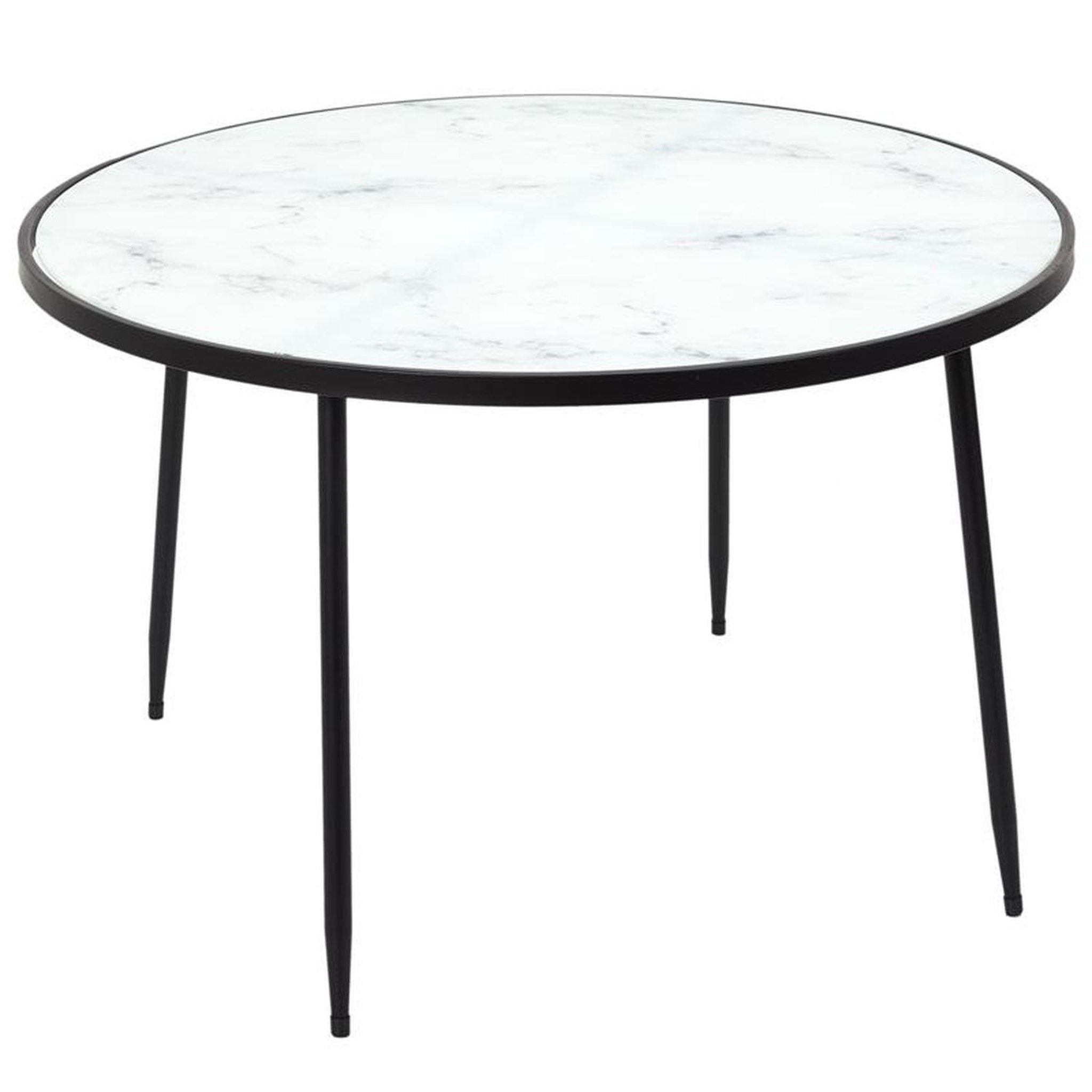 Voir la diapositive 5 : TOILINUX Table basse felicity effet marbre - blanc et noir