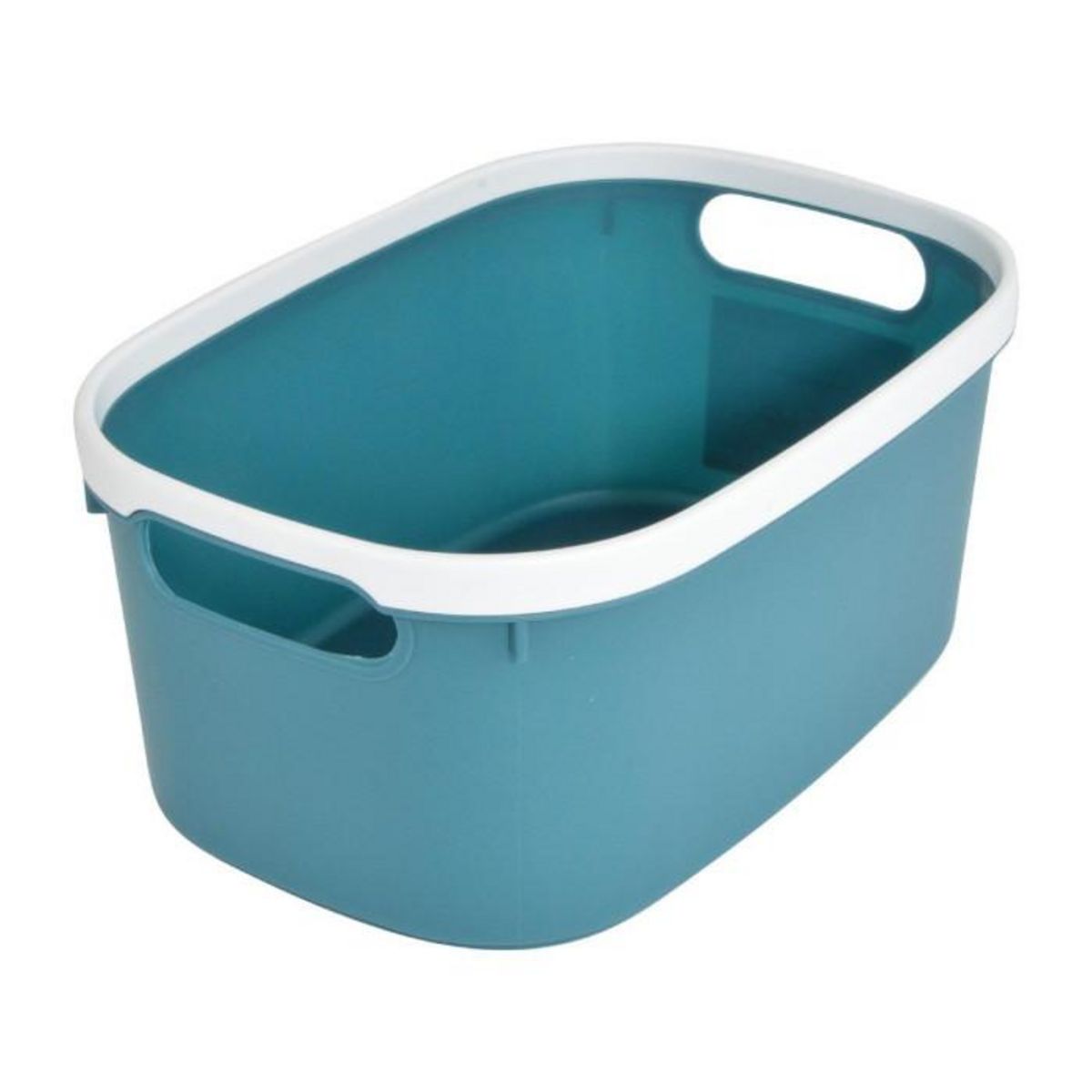 Paris Prix Panière de Rangement Bicolore  Poignées  30cm Emeraude