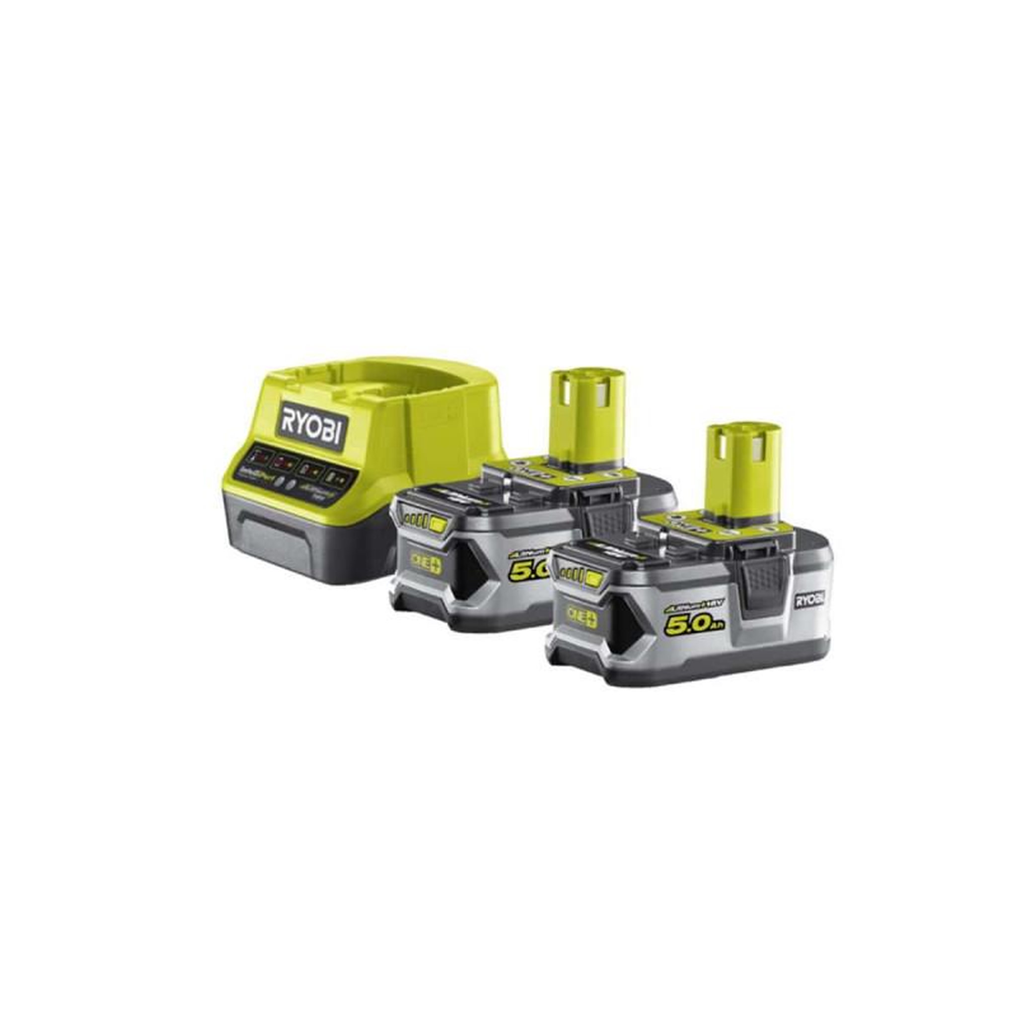 Ryobi Pack 2 batteries ryobi 18v one+ 5.0ah lithiumplus - 1 chargeur rapide 2.0ah rc18120-250