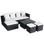 Voir la diapositive 3 : VIDAXL Salon de jardin 4 pcs avec coussins Resine tressee Noir