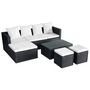 Voir la diapositive 3 : VIDAXL Salon de jardin 4 pcs avec coussins Resine tressee Noir