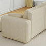 Voir la diapositive 6 : CONCEPT USINE Canapé d'angle convertible 4 places avec coffre en velours beige BRIGHTON