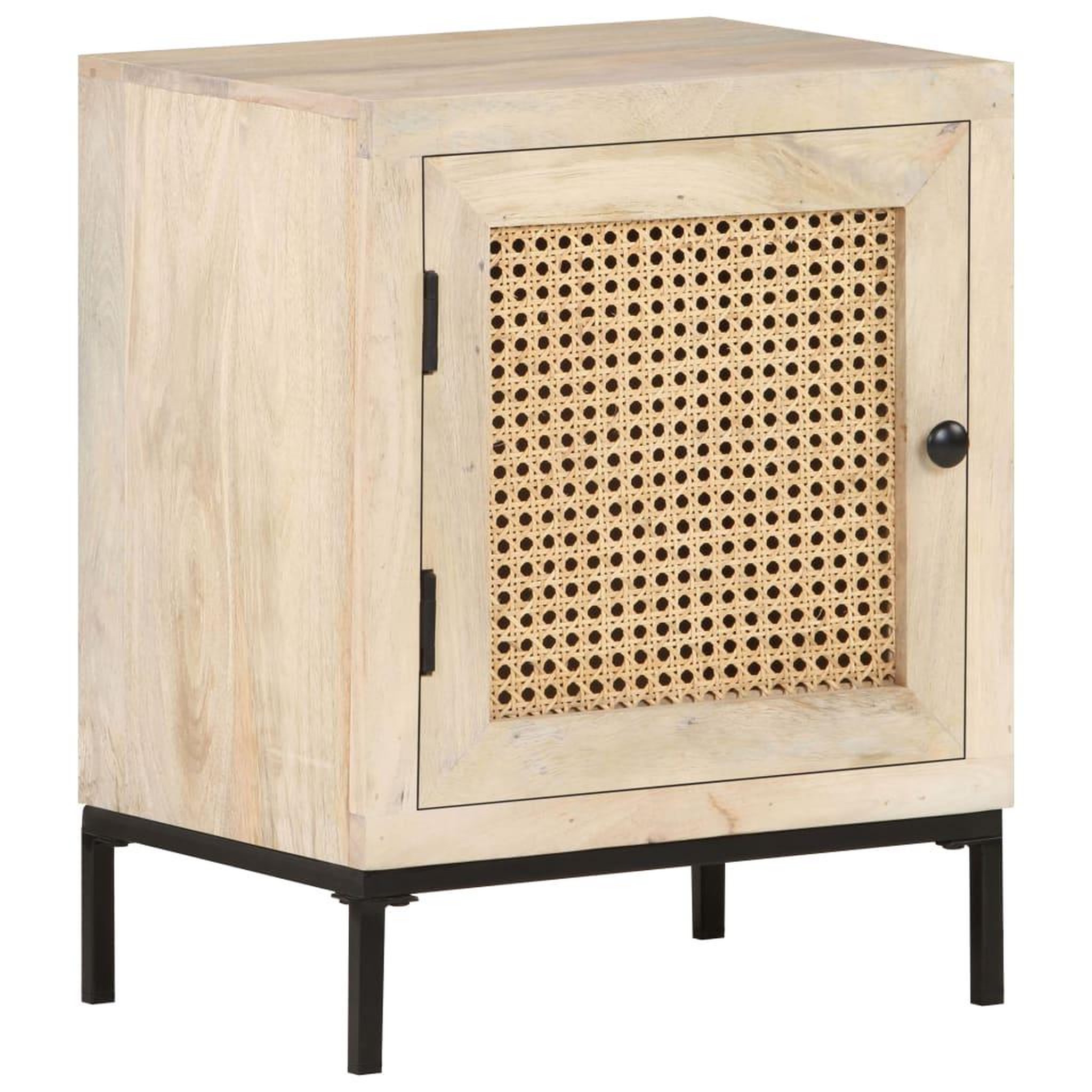 VIDAXL Table de chevet 40x30x50 cm bois de manguier et canne naturelle