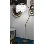 Voir la diapositive 5 : Paris Prix Lampadaire Imitation Plume  Semi Arc  170cm Or & Blanc