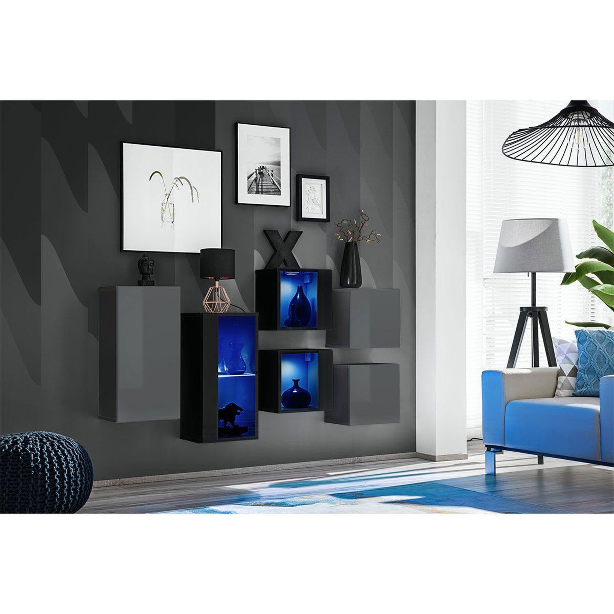 Voir la diapositive 2 : Paris Prix Meuble de rangement  switch sbiv  320cm gris & noir