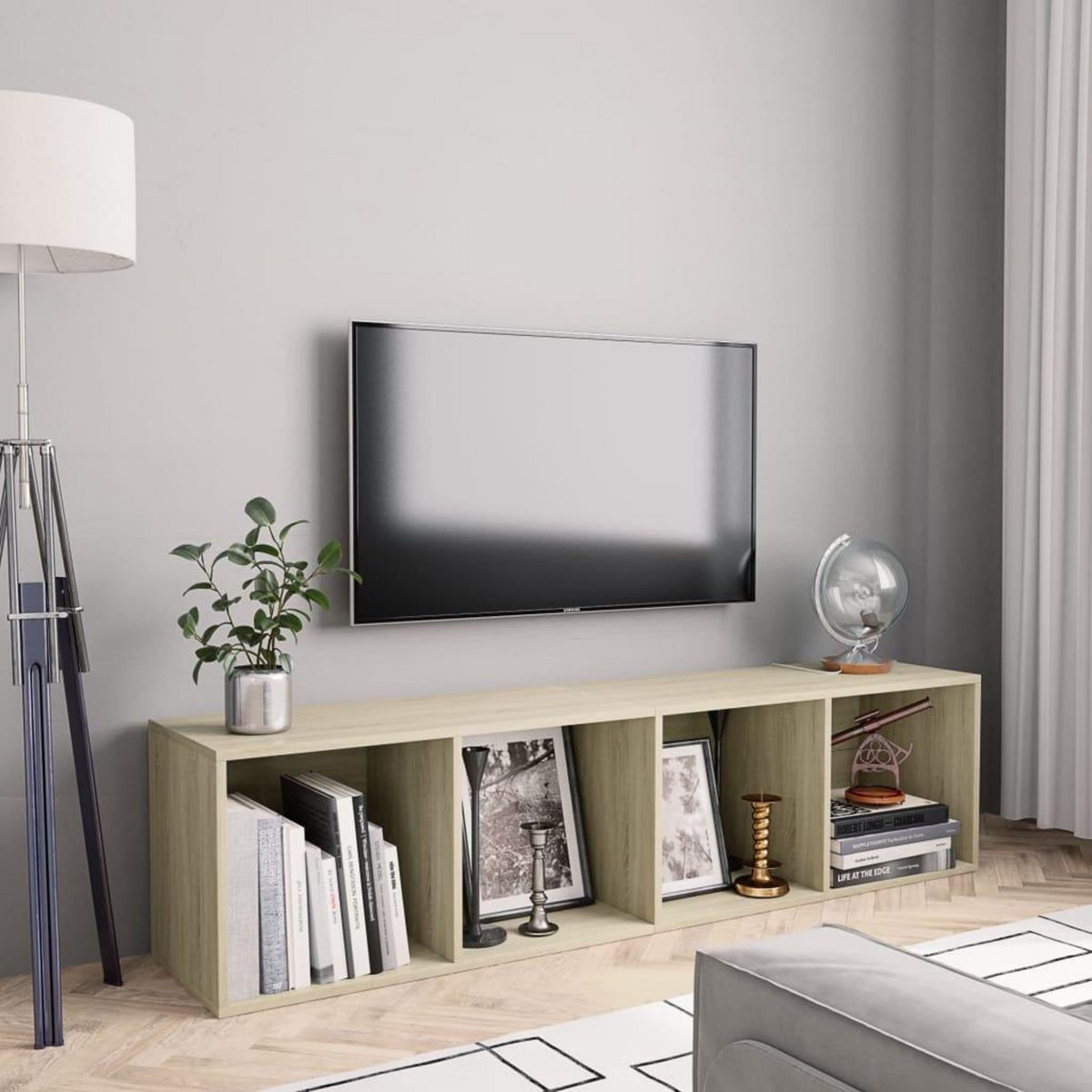 VIDAXL Bibliotheque/Meuble TV Chene sonoma 143x30x36 cm