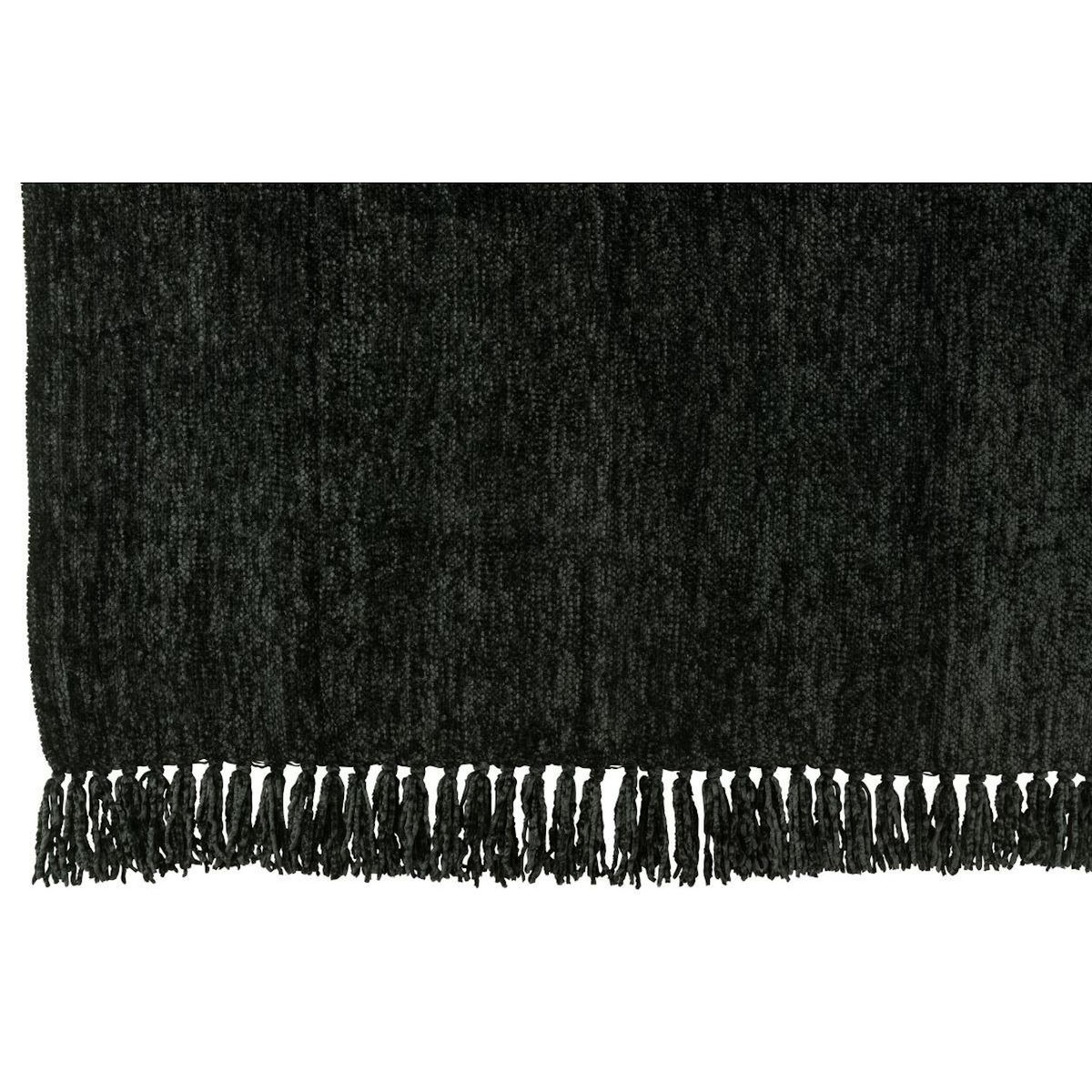 Paris Prix Plaid à Franges  Chenille  130x170cm Noir