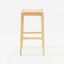 Voir la diapositive 3 : Rendez vous déco Tabouret pour îlot central 65 cm en cannage et bois-Kappa