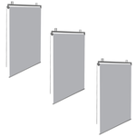 ID MARKET Lot de 3 stores enrouleurs L.124 x H. 225 CM pour pergola gris clair