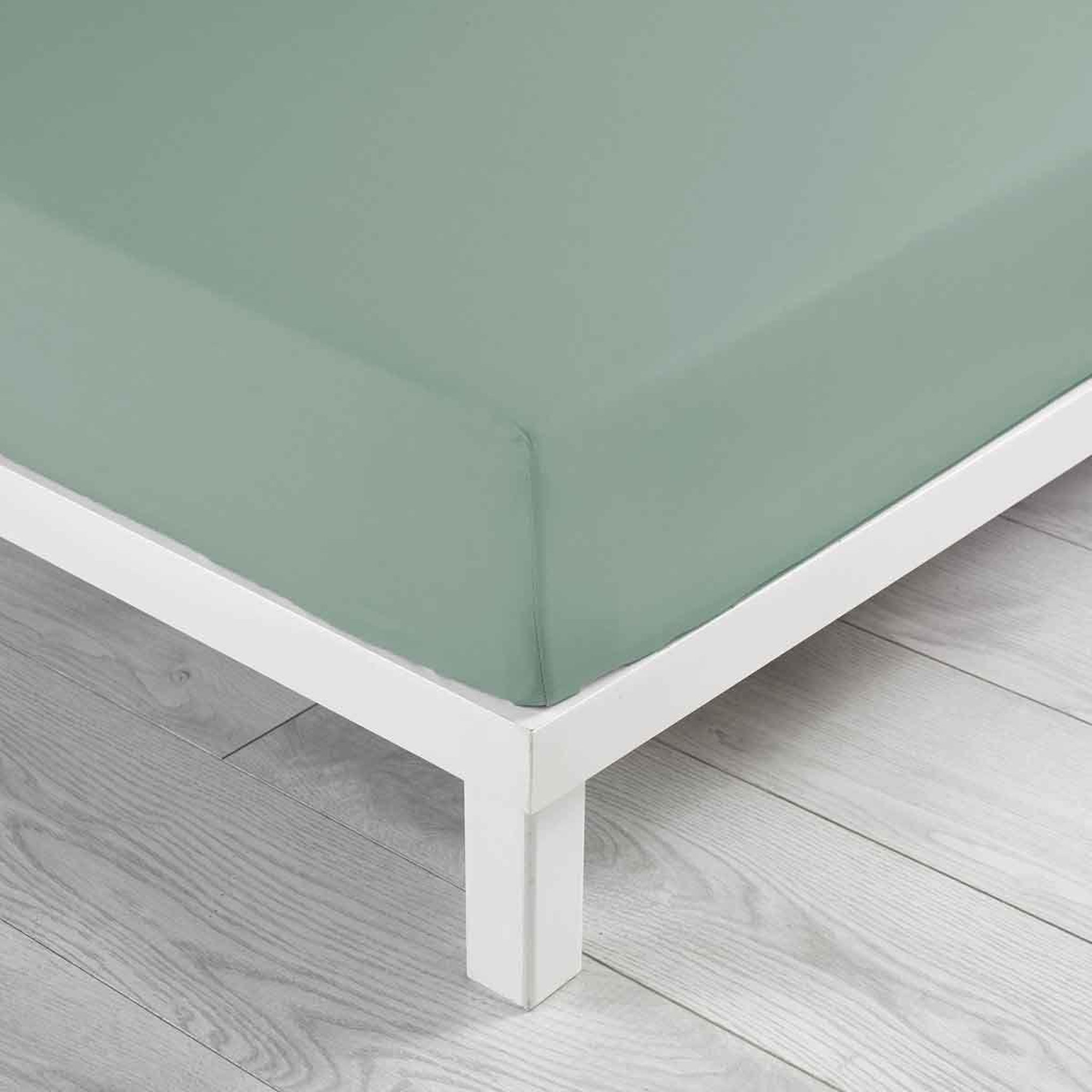 Voir la diapositive 2 : Douceur d'Intérieur Drap housse en coton  linette  140x190cm sauge