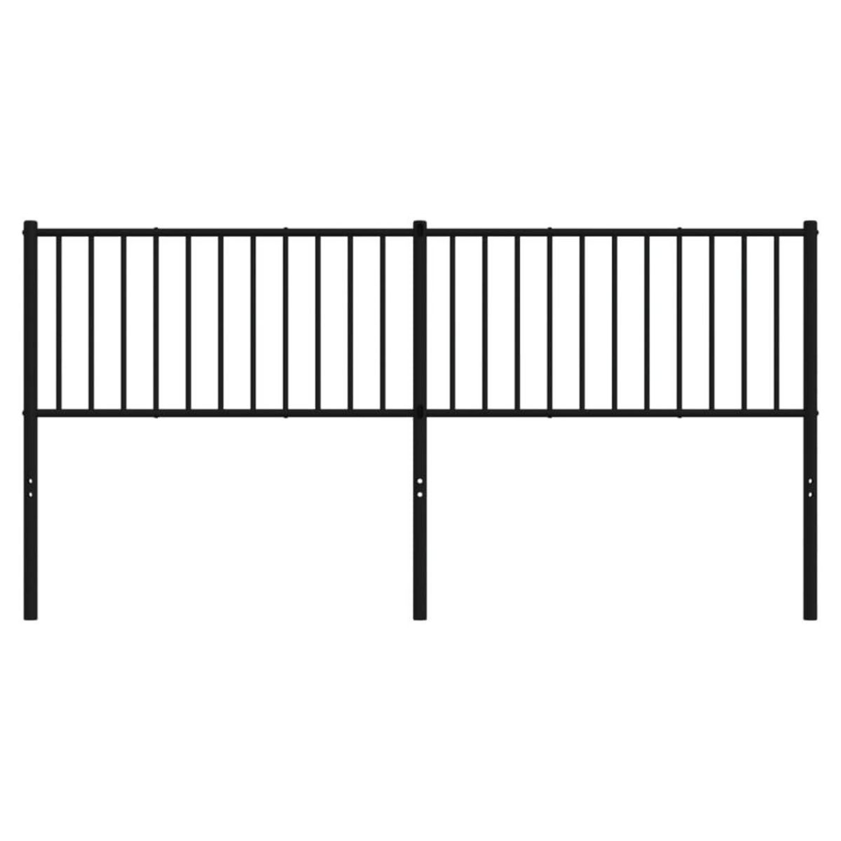 VIDAXL Tete de lit metal noir 180 cm