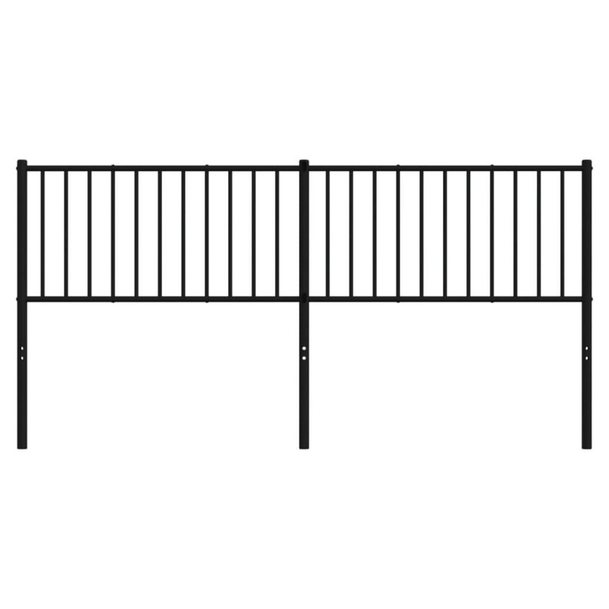 VIDAXL Tete de lit metal noir 180 cm