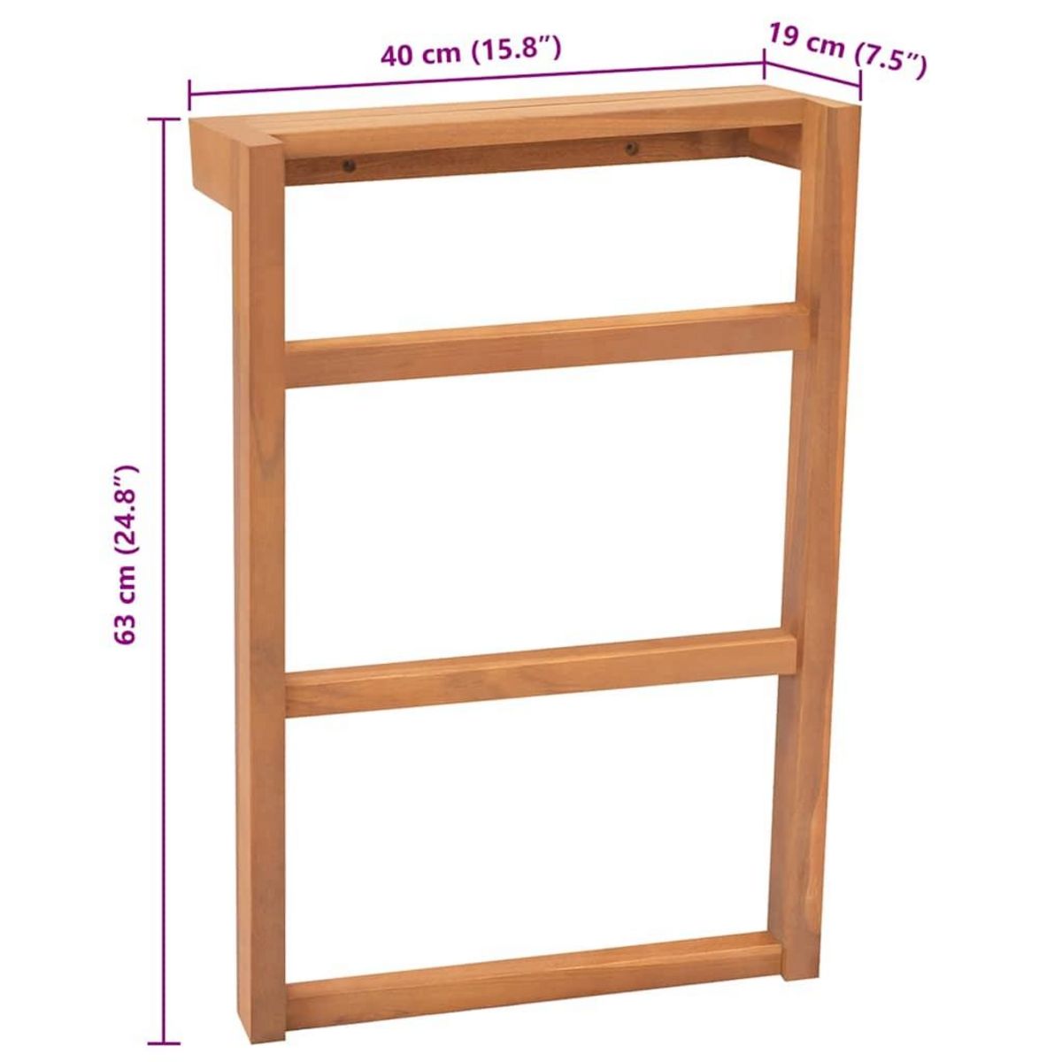 VIDAXL Porte-serviettes 2 pcs Bois de teck massif