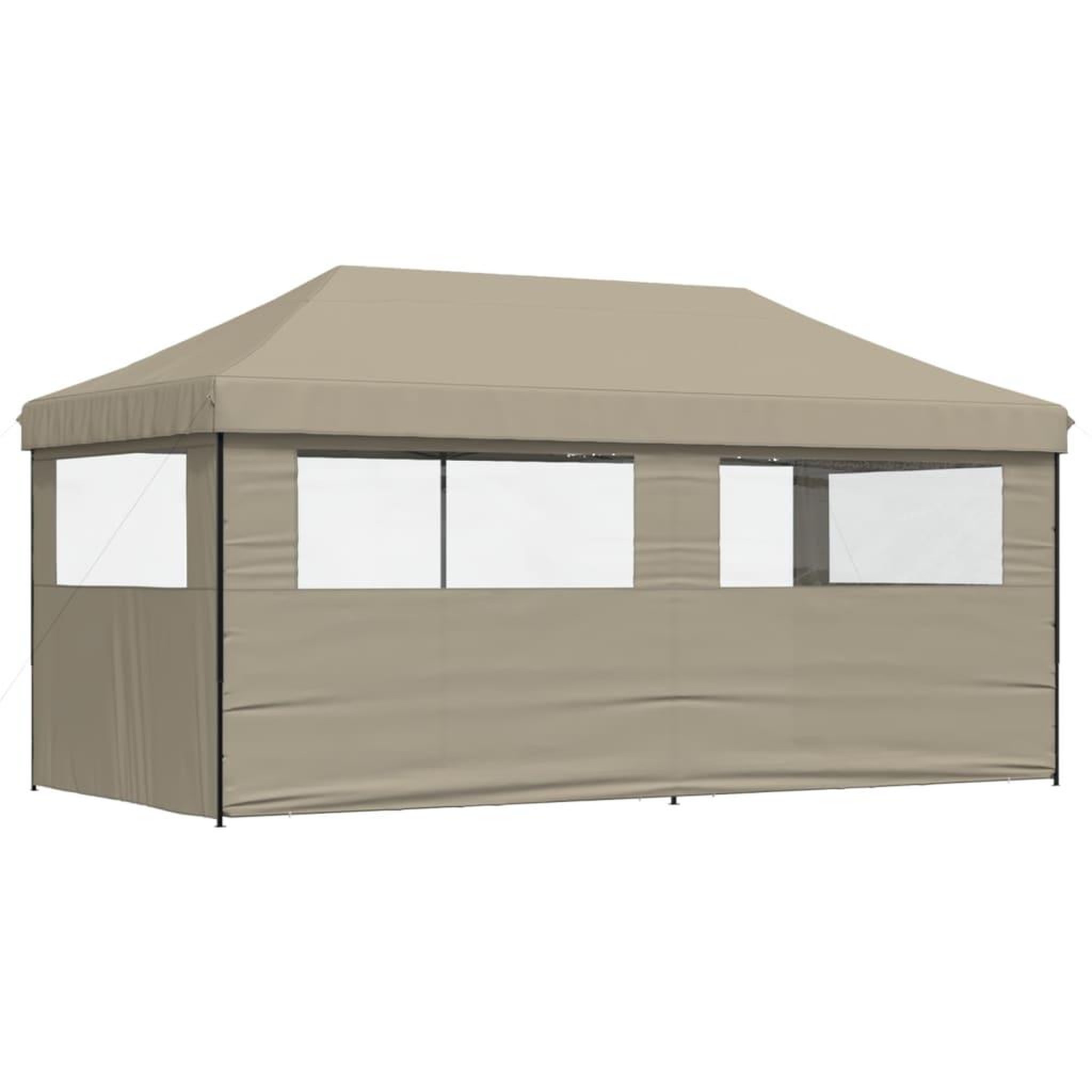 Voir la diapositive 5 : VIDAXL Tente de reception pliable escamotable 3 parois laterales taupe