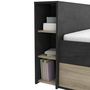 Voir la diapositive 5 : Lit 140 x190 cm avec tête de lit et rangements ILIAN