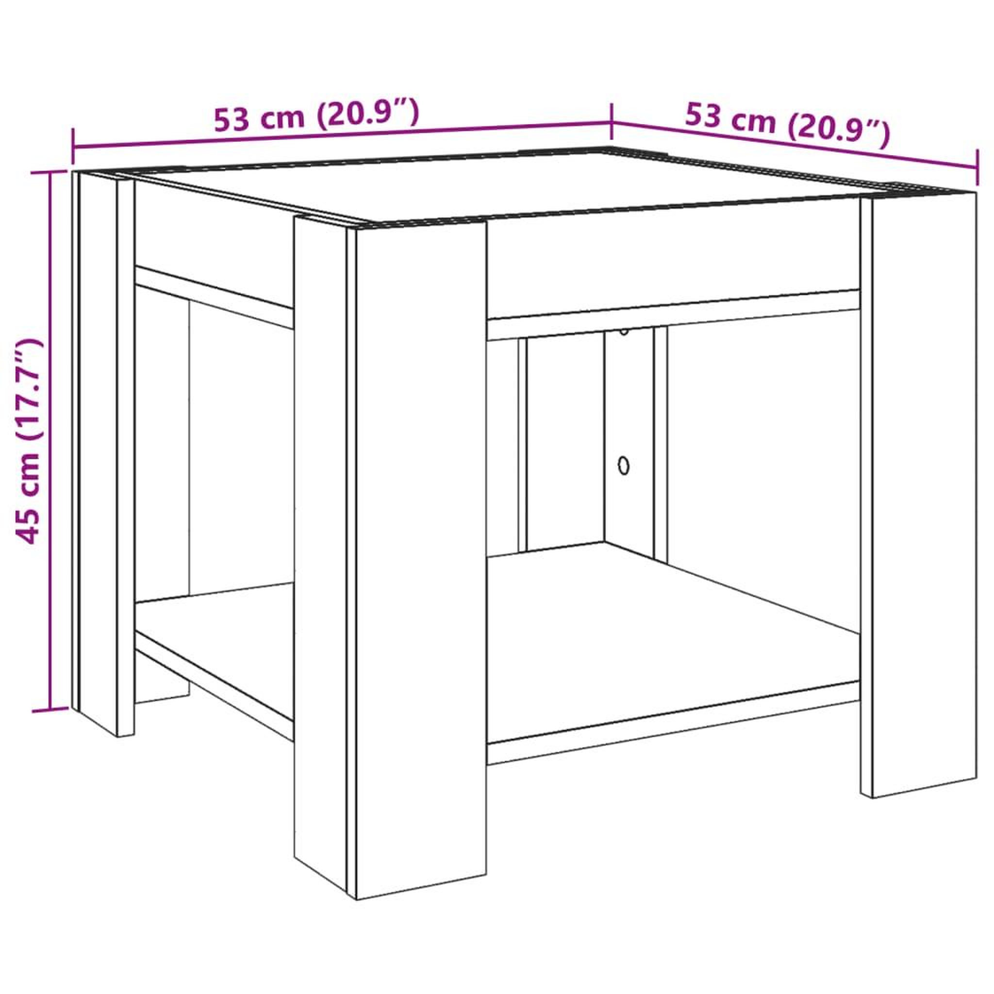 Voir la diapositive 6 : VIDAXL Table basse avec LED chene marron 53x53x45 cm bois d'ingenierie