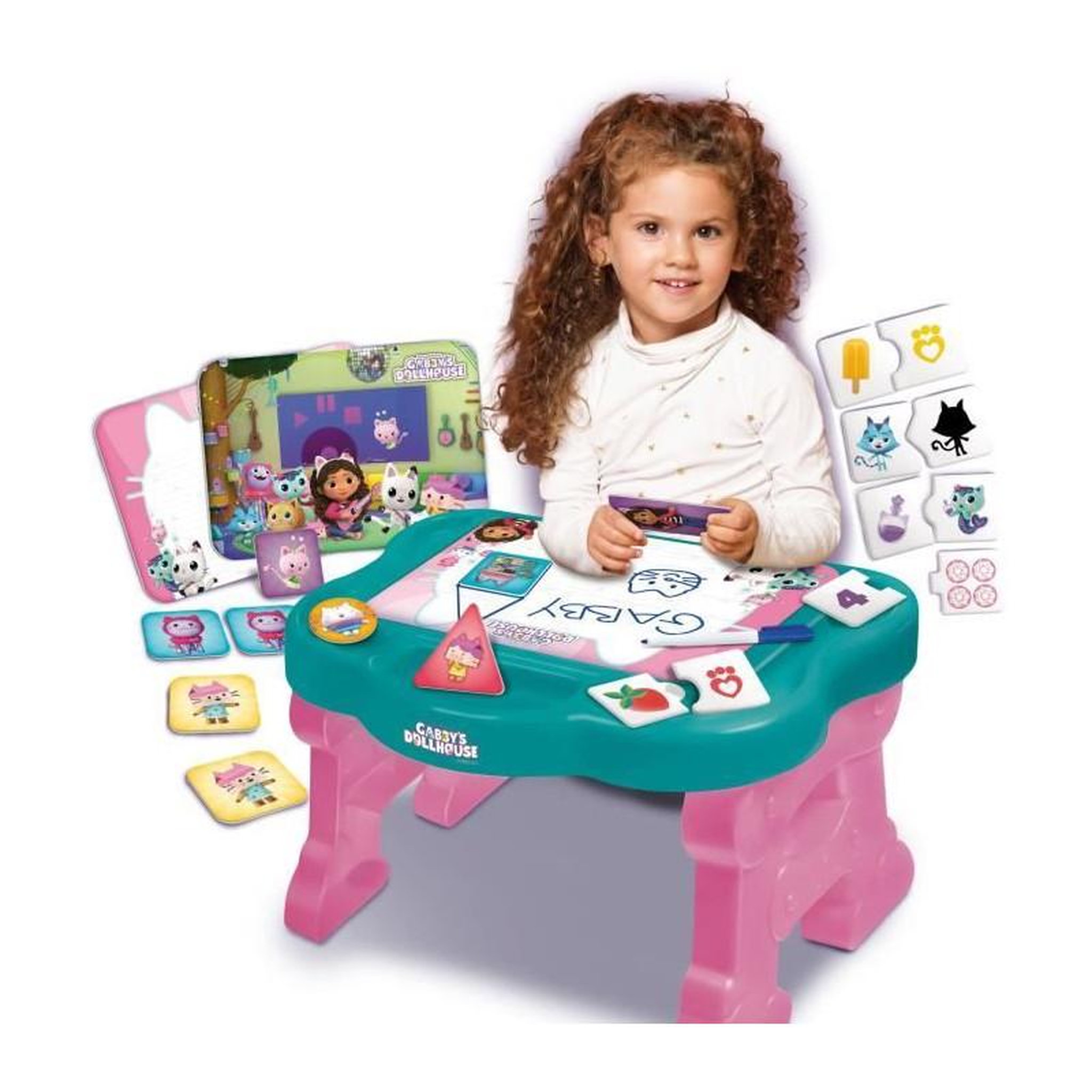 Voir la diapositive 2 : Liscianigiochi Table d'activité Lisciani avec design bleu et rose