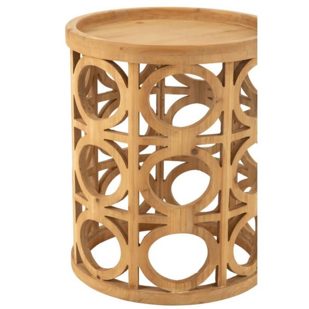 Paris Prix Table d'Appoint Sculptée en Bois  Charity  49cm Naturel